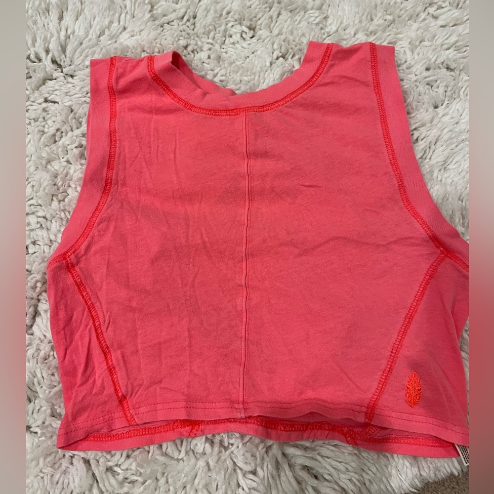 Target pink open back workout top